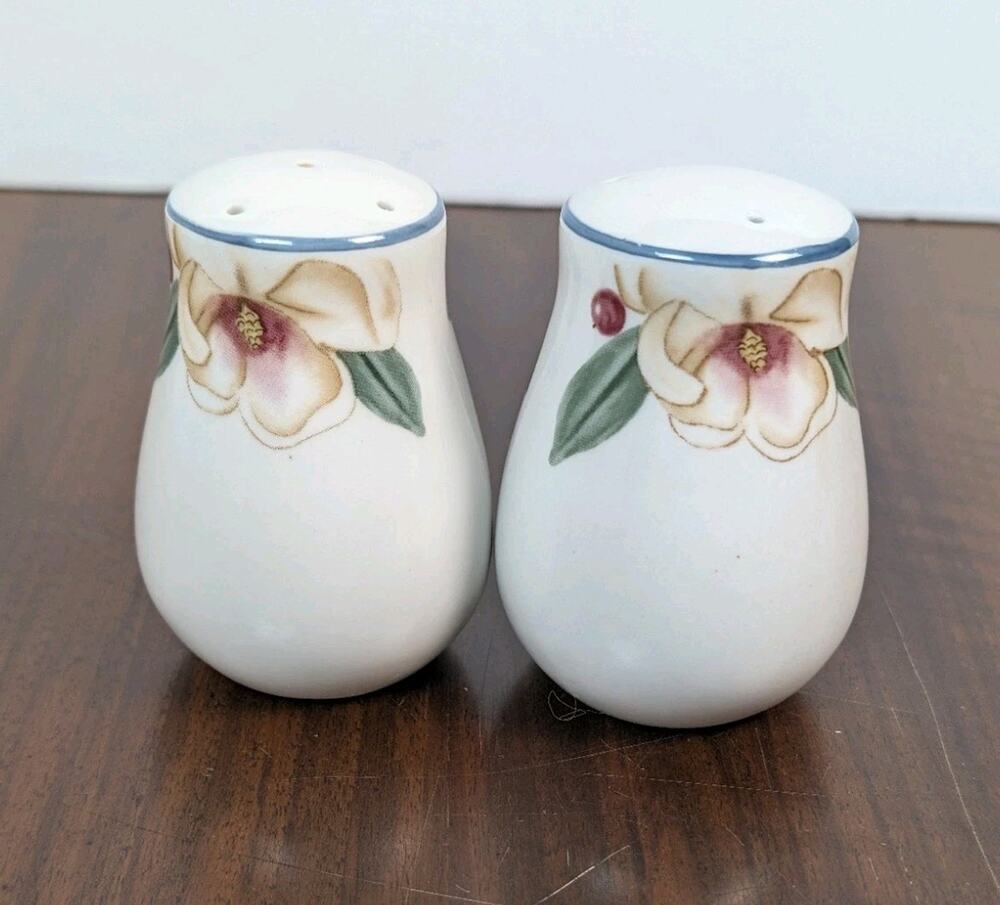 Vintage Savannah Grove Salt And Pepper Shakers Floral Magnolia
